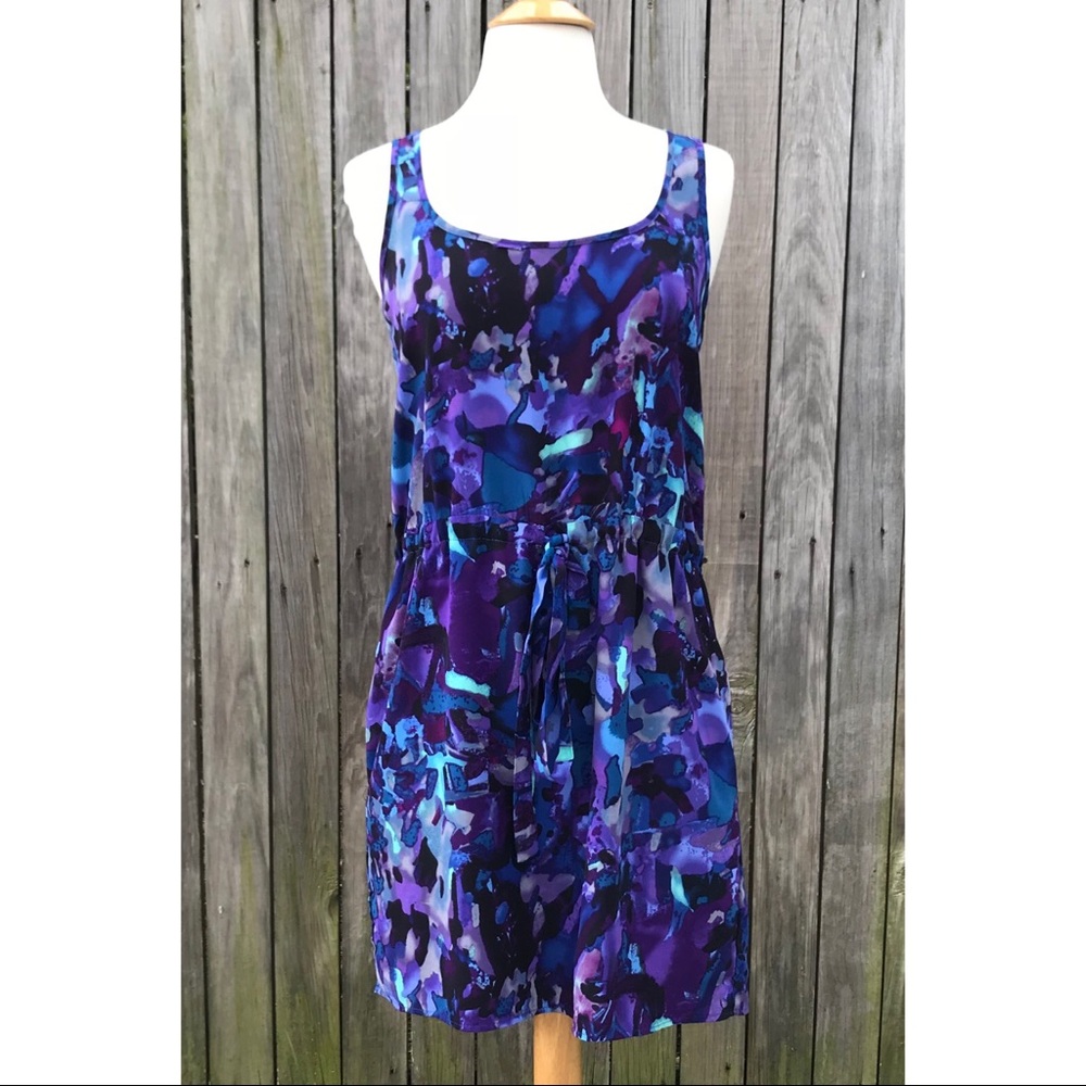 Aqua mini dress with waist tie size xs